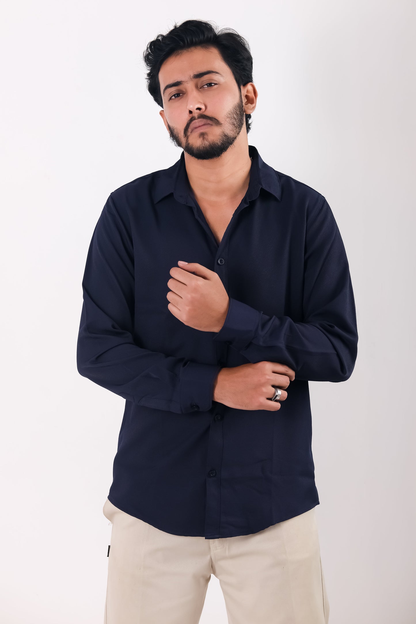 Cherry Cotton Shirt – Navy