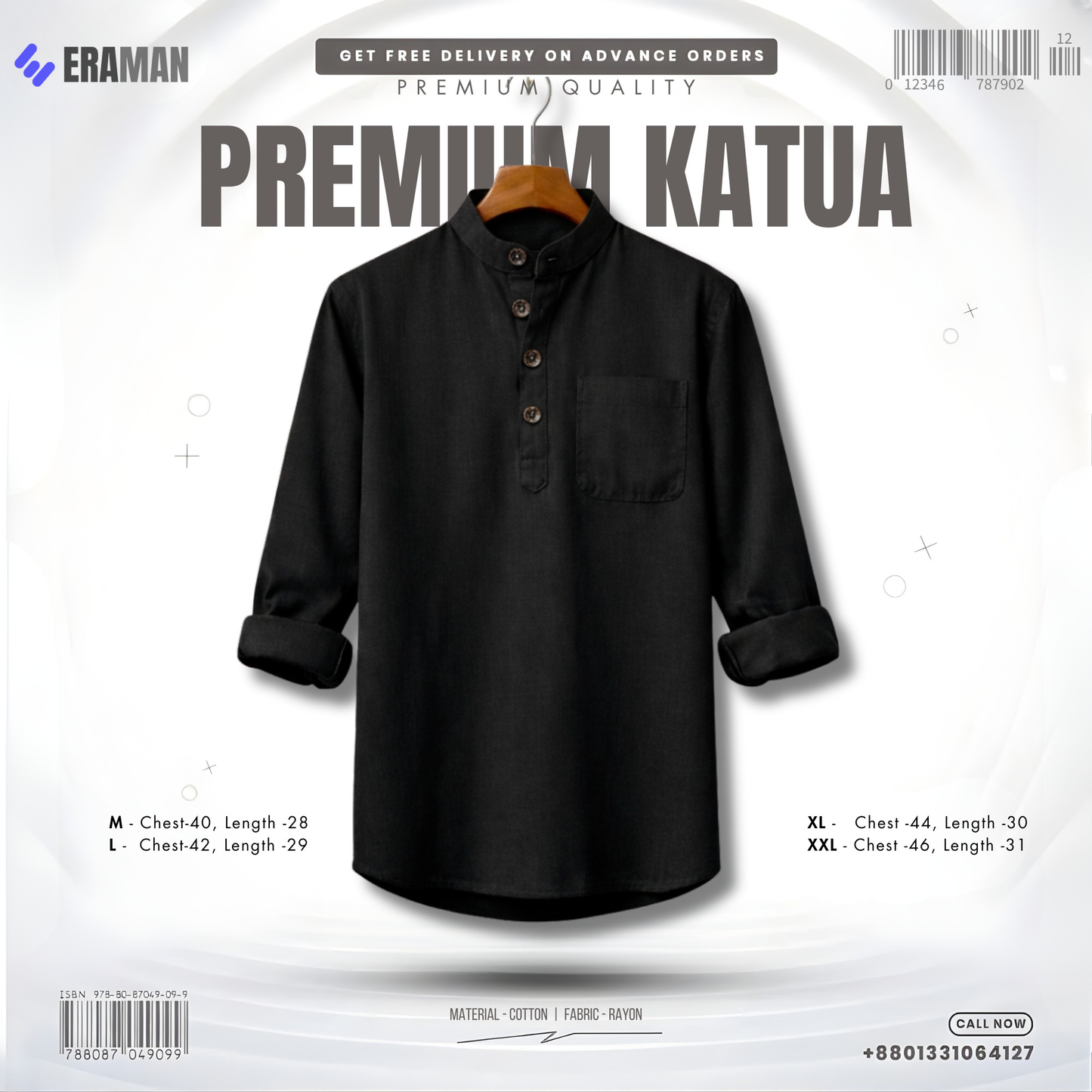 Premium Full Sleeve Katua - Black