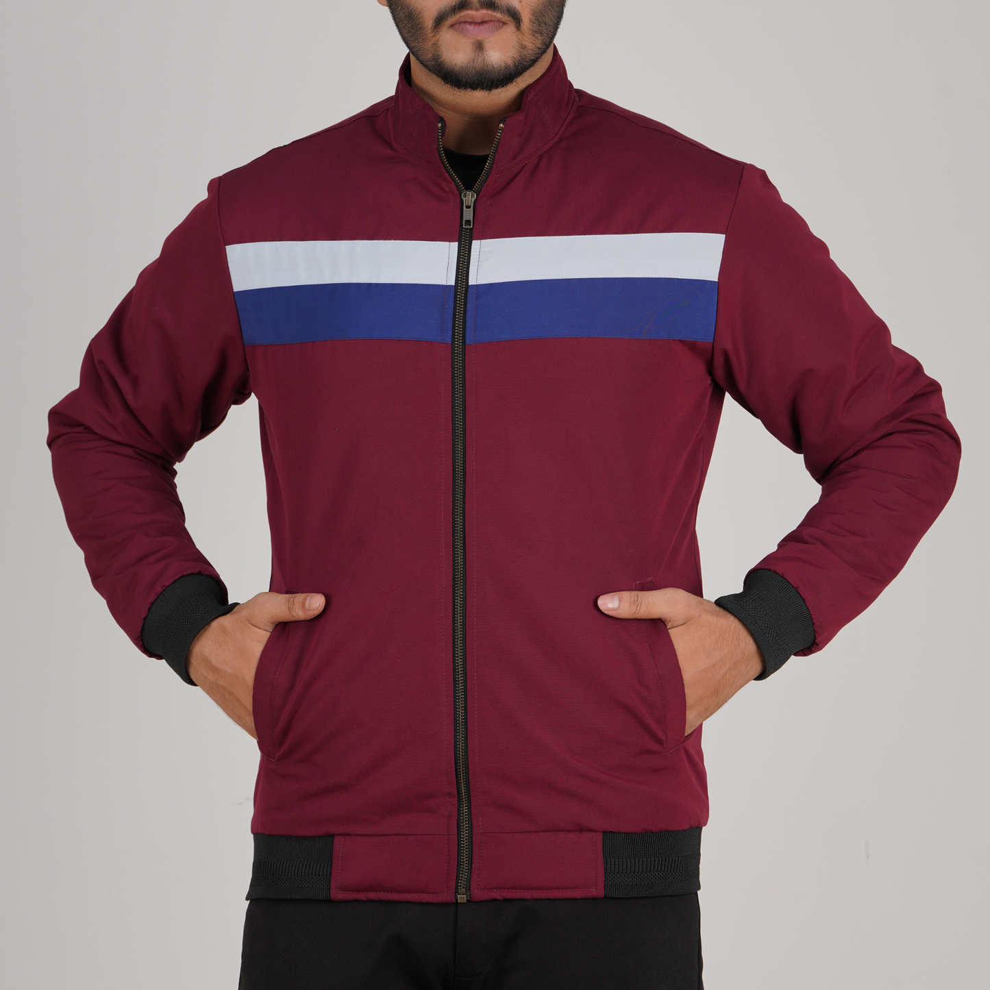 Design High Neck Marron Color Jacket