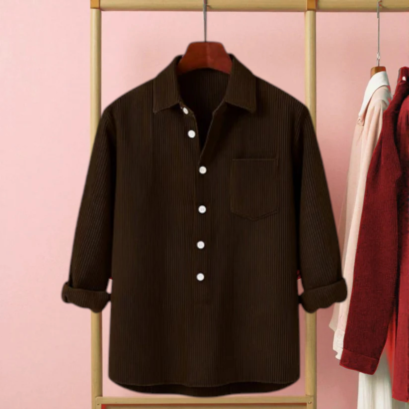 Luxury Full Sleeve Cord Katua -Dark Chocolate