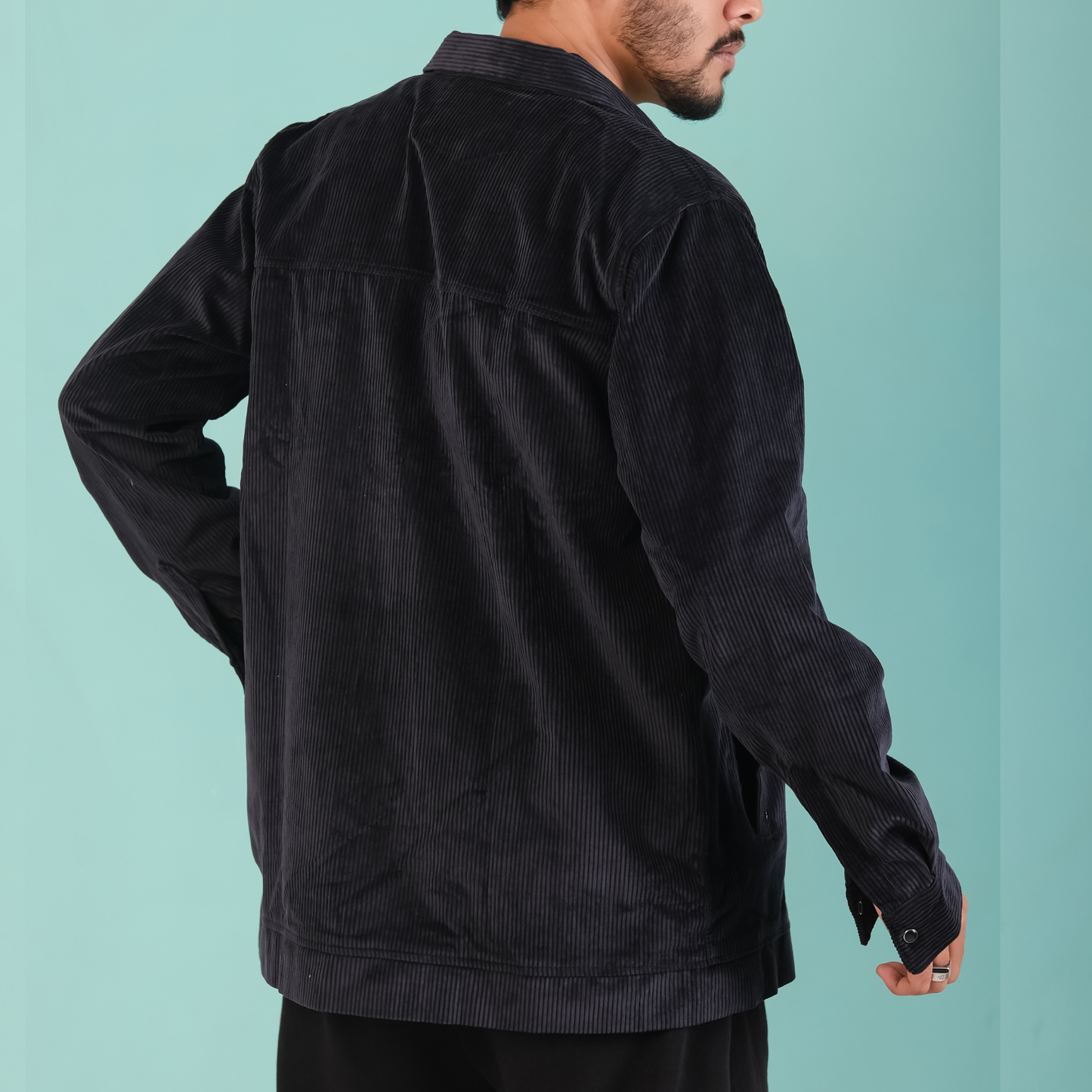 Men's Corduroy Light Weight Jackets -Black
