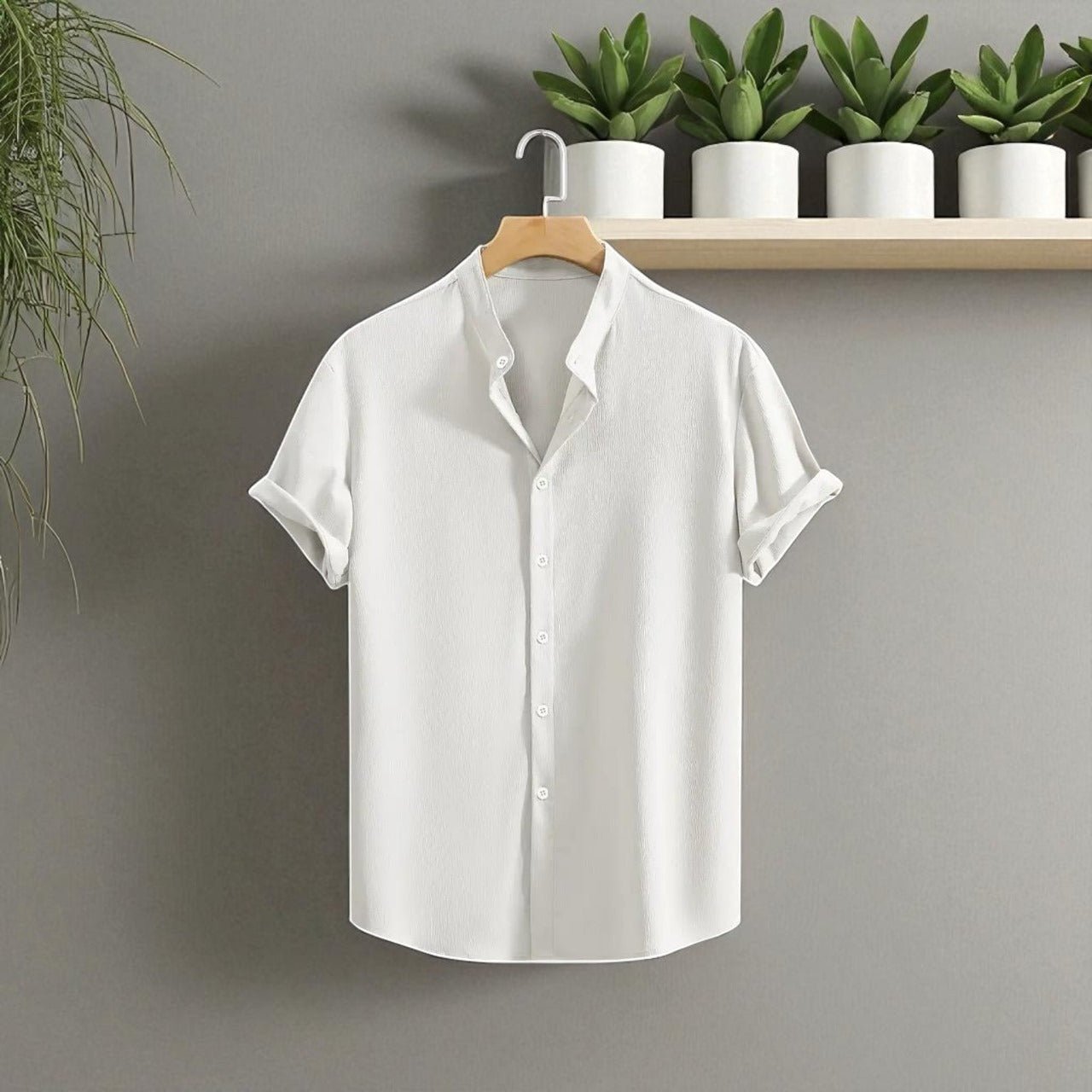 Jafran white Color Half Sleeve Shirt