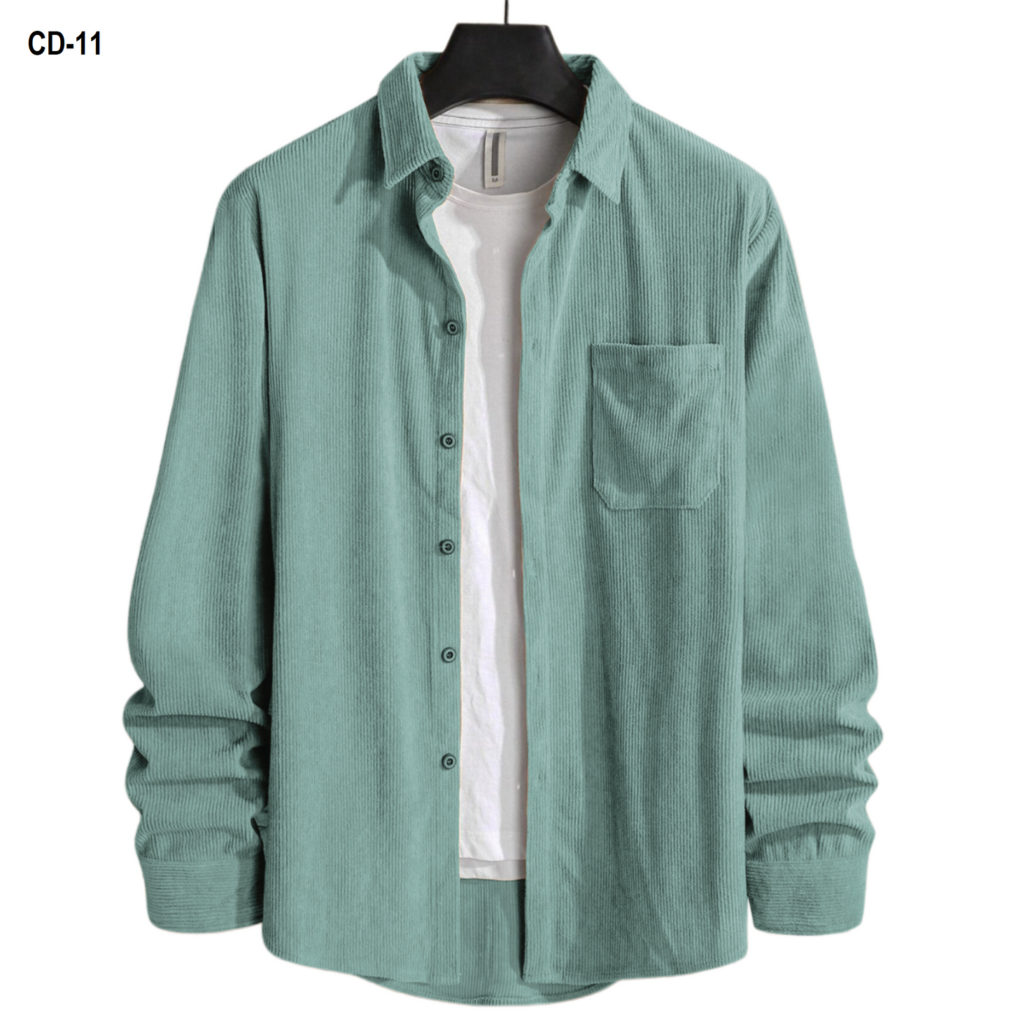 Cord Sea Green Color Shirt