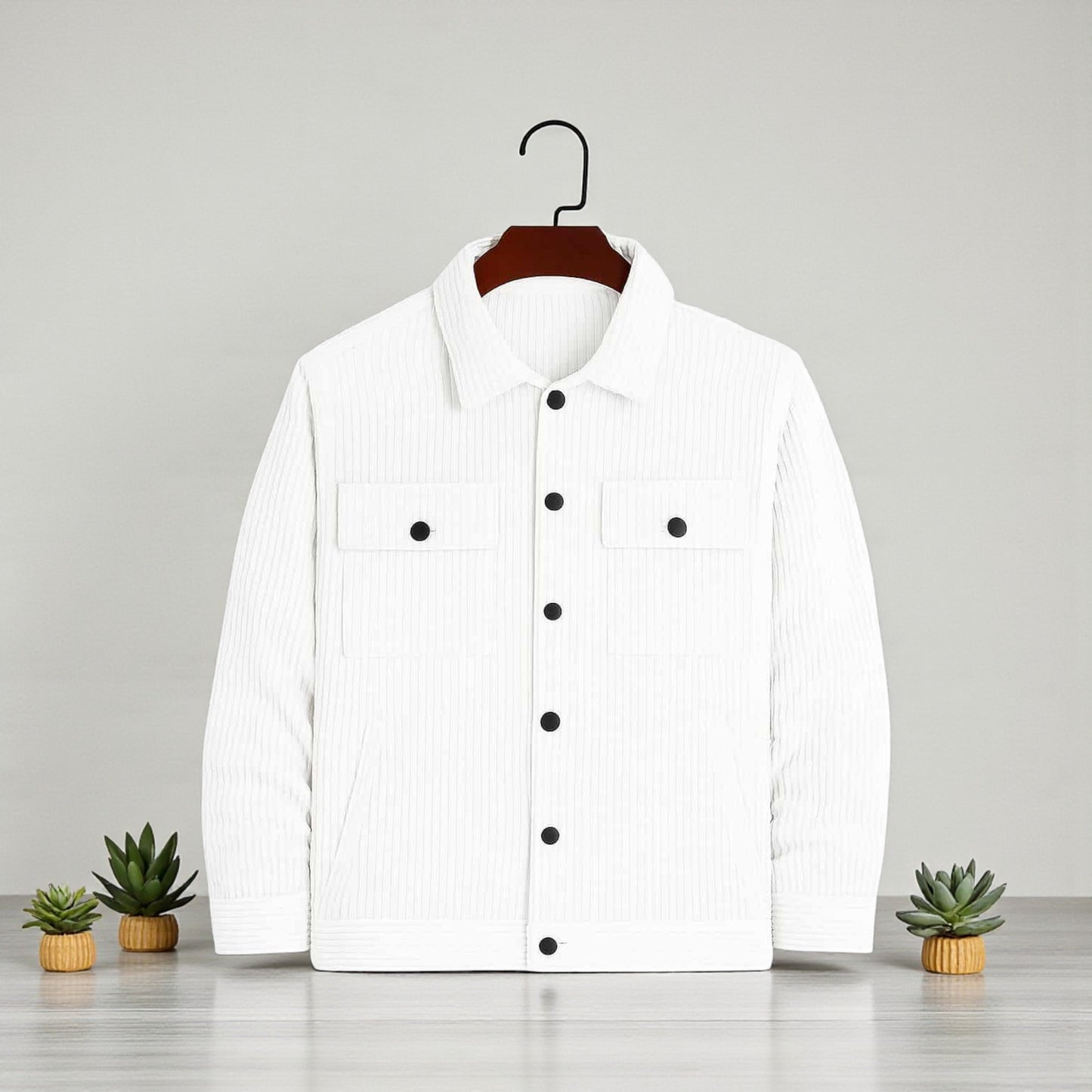 Men's Corduroy Light Weight Jackets - White