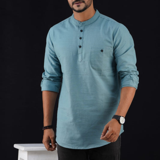 Full Sleeve Sea Green Color Katua