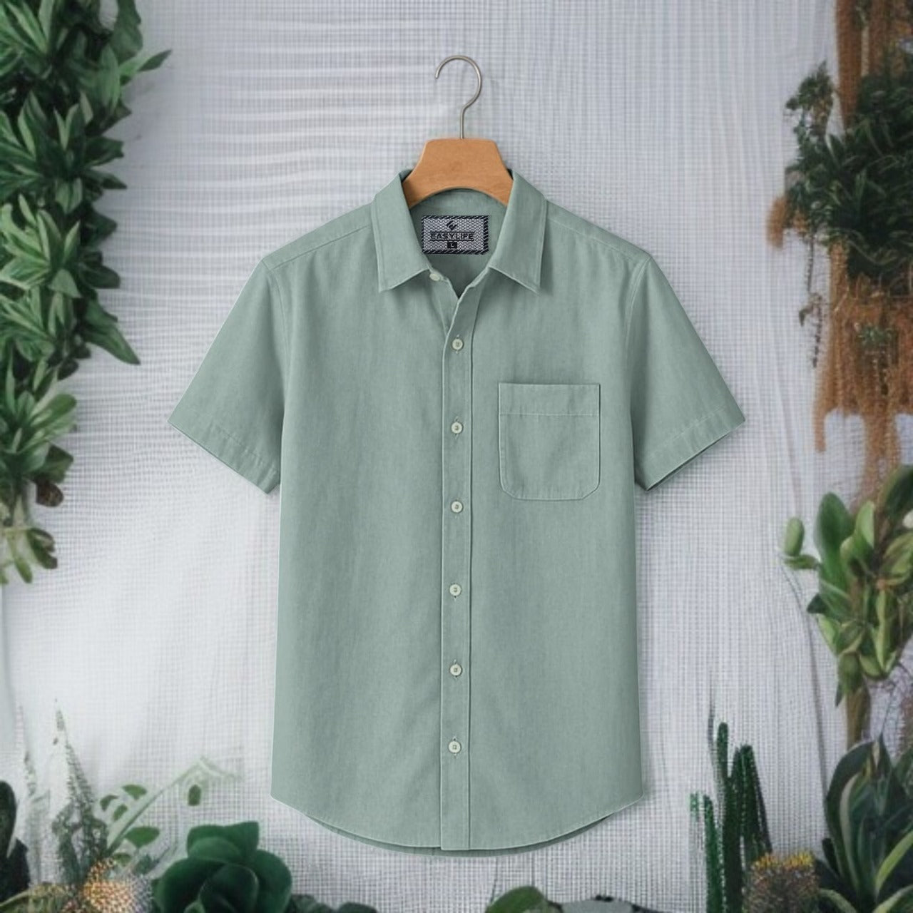 Half Sleeve Lite Green Color Shirt