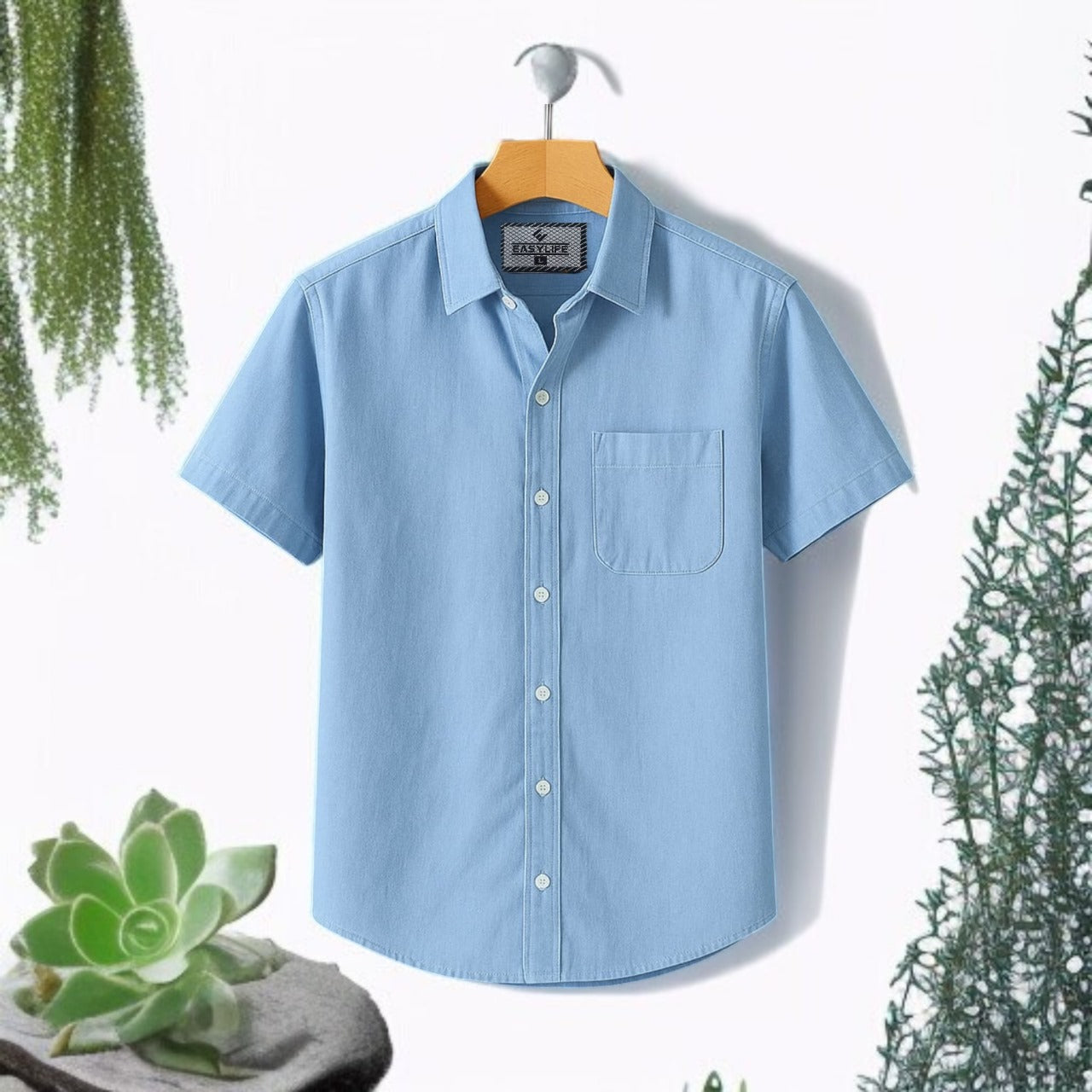 Half Sleeve Sky Blue Color Shirt
