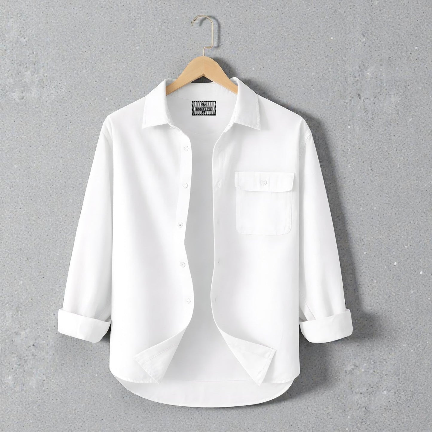 Single Pocket Casual Shirt - White