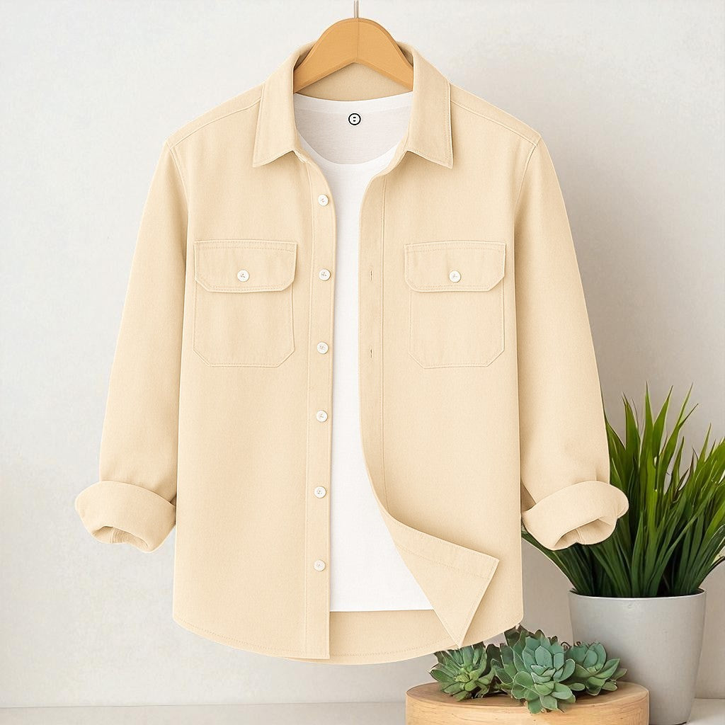 Cream Color Full Sleeve Casual Shirt