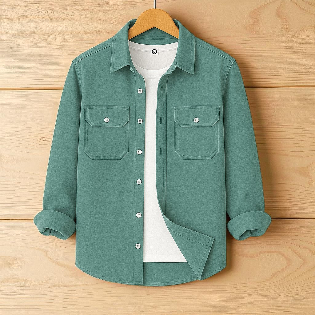 Sea Green Color Full Sleeve Casual Shirt