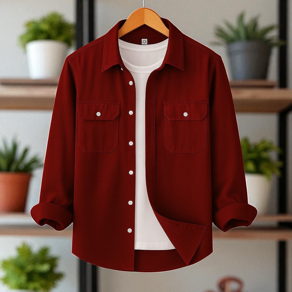 Marron Color Full Sleeve Casual Shirt