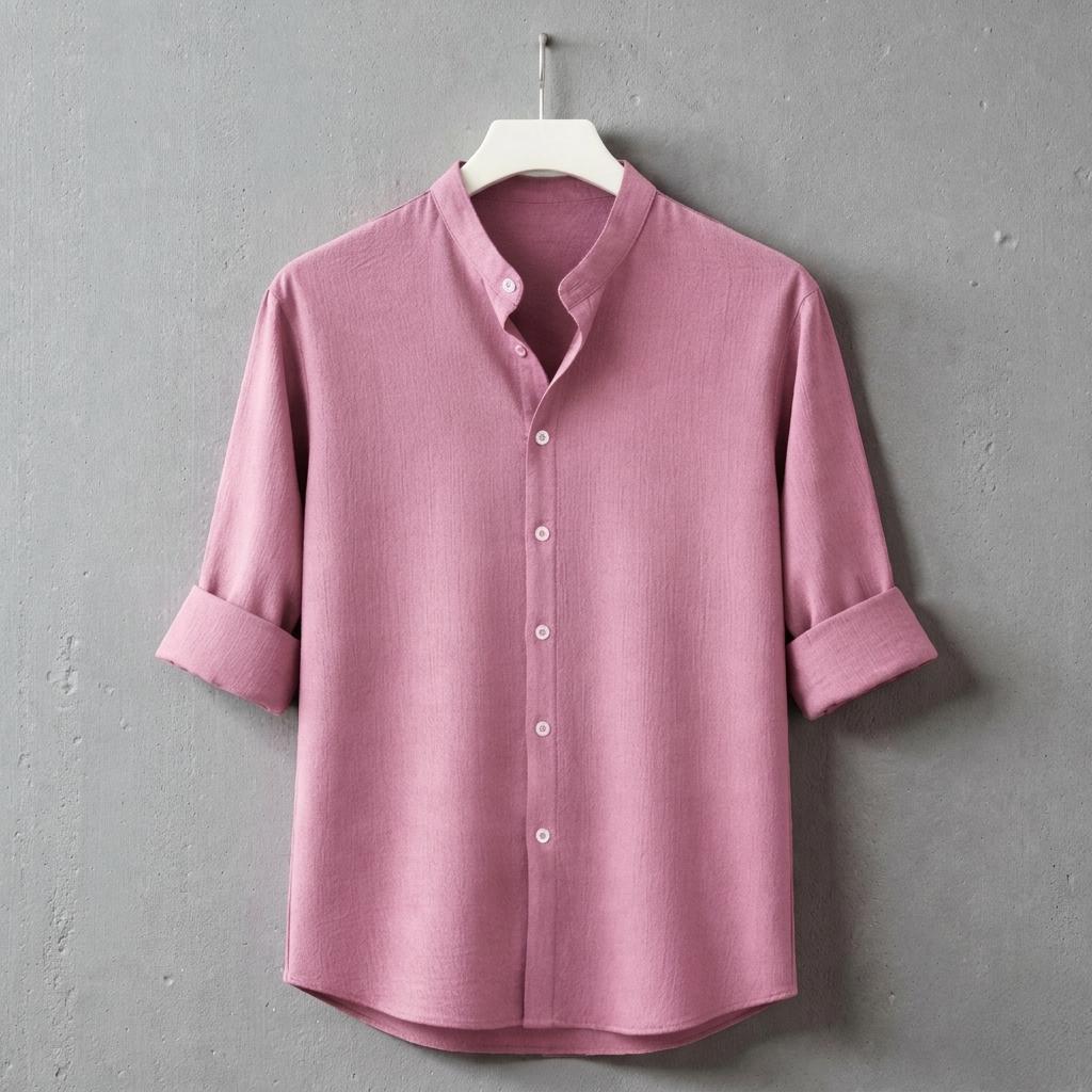 Zafran Band Collar Shirt - Onion