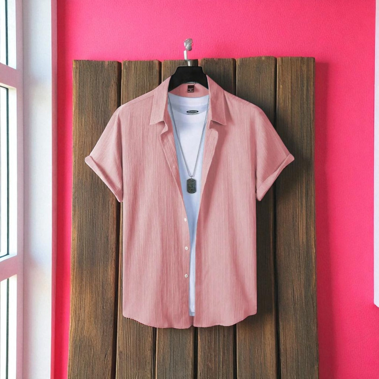 Baby Pink Color Viscox Shirt