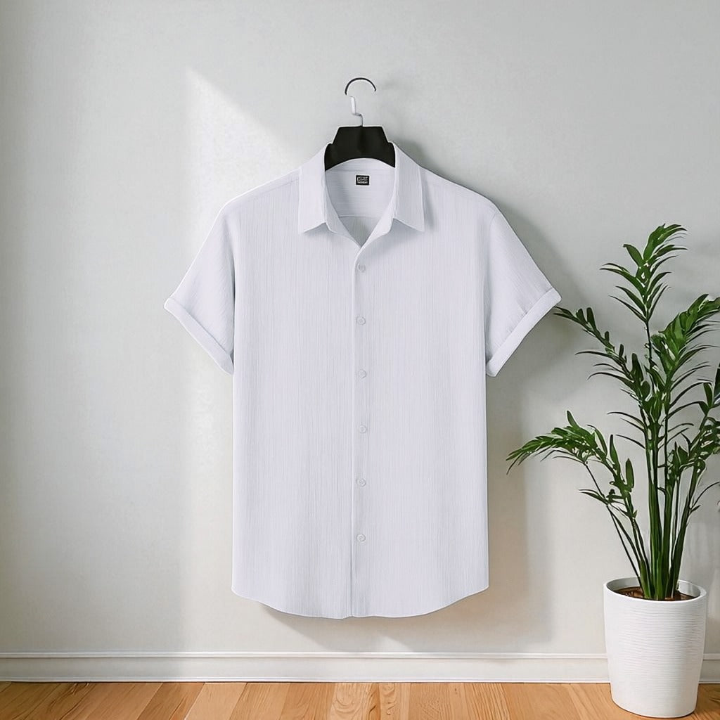 Luxury Half Sleeve White Color Shirt