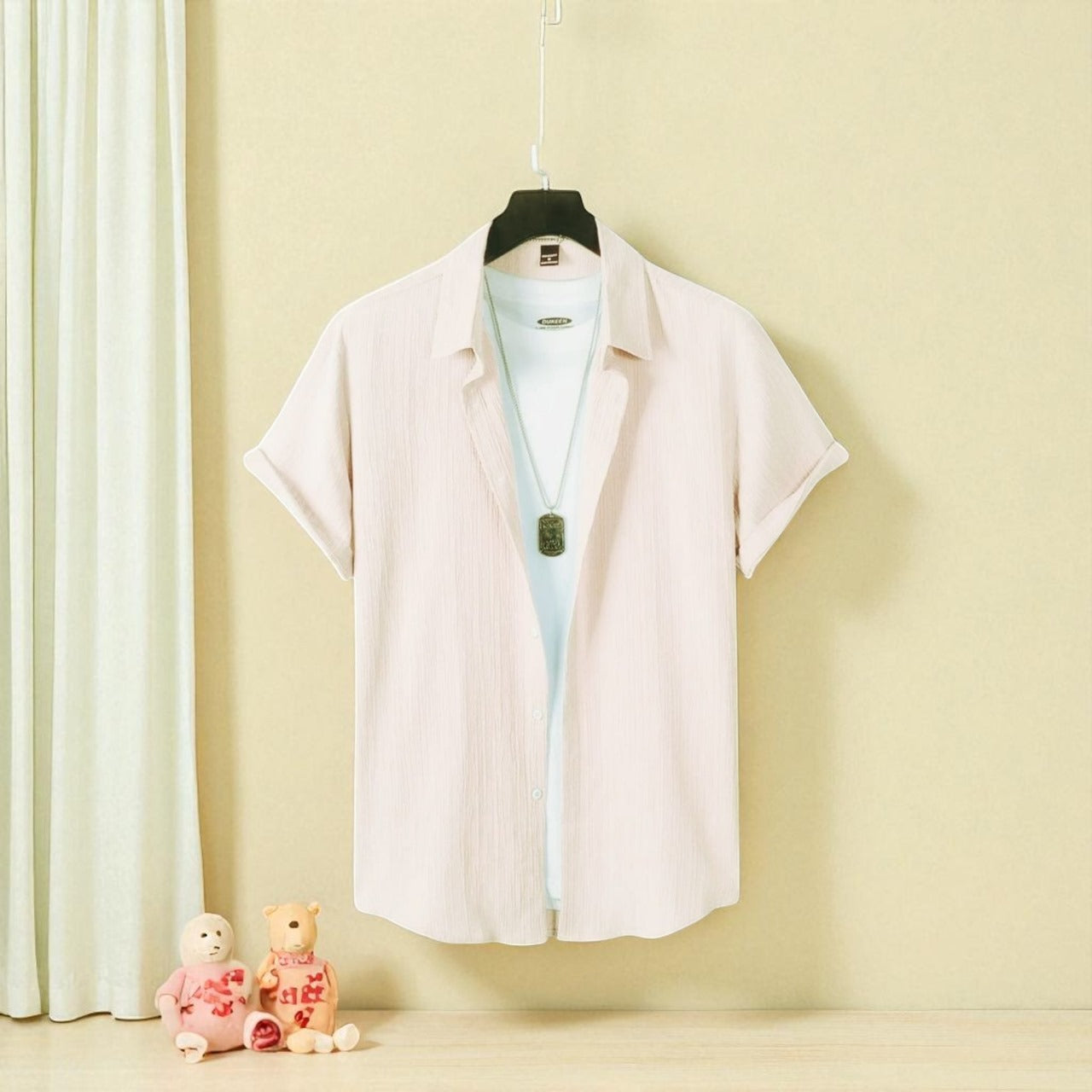Cream Color Viscox Shirt