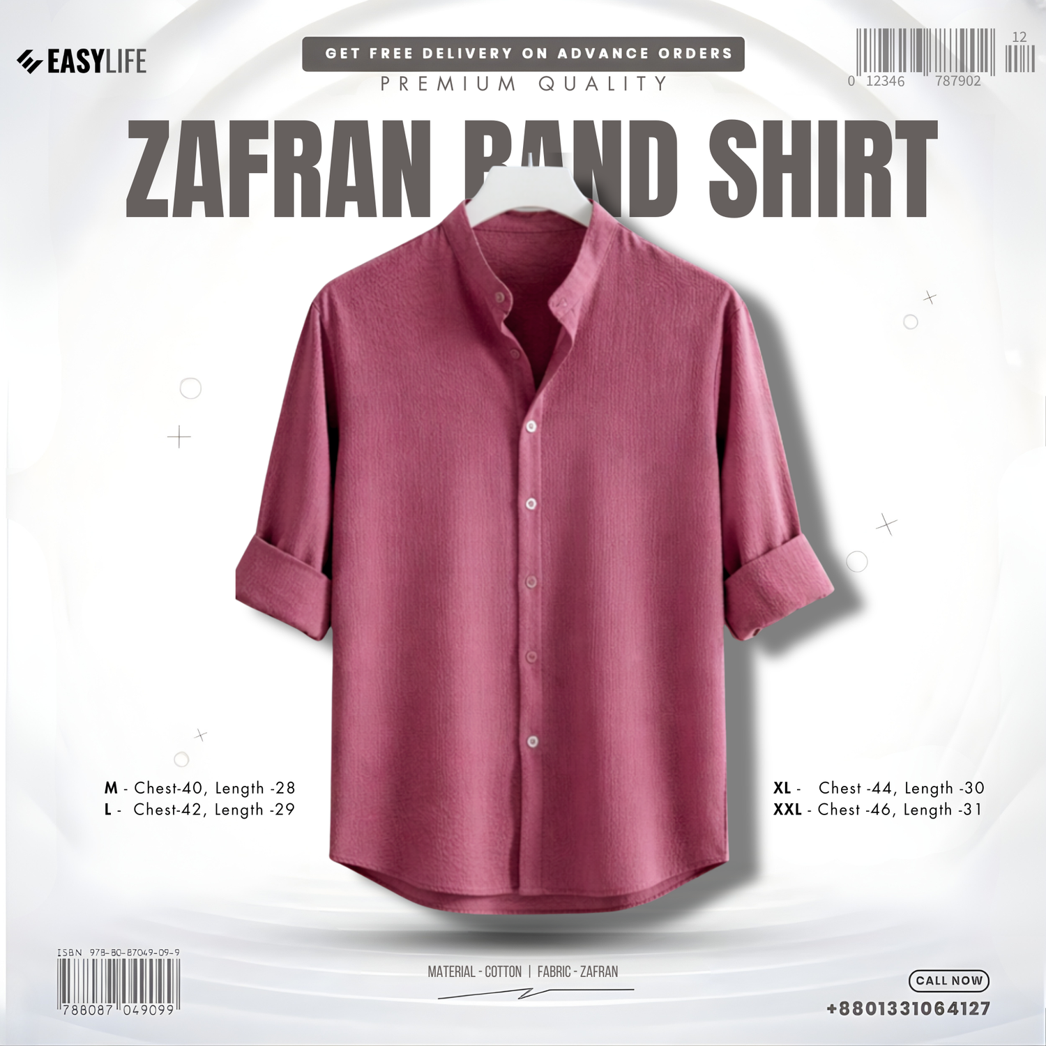 Zafran Band Collar Shirt
