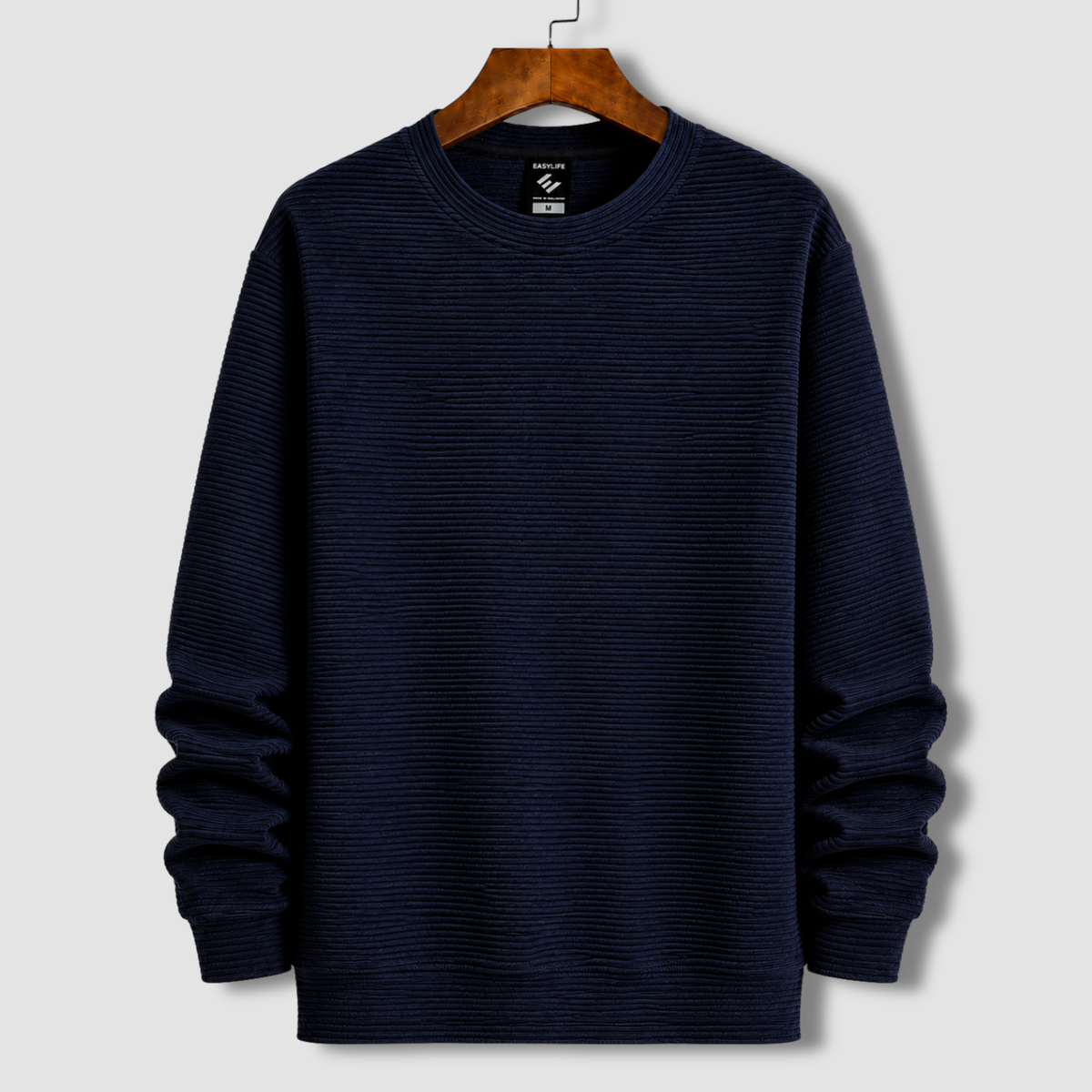 Premium Cord Textured Sweatshirt - Navy