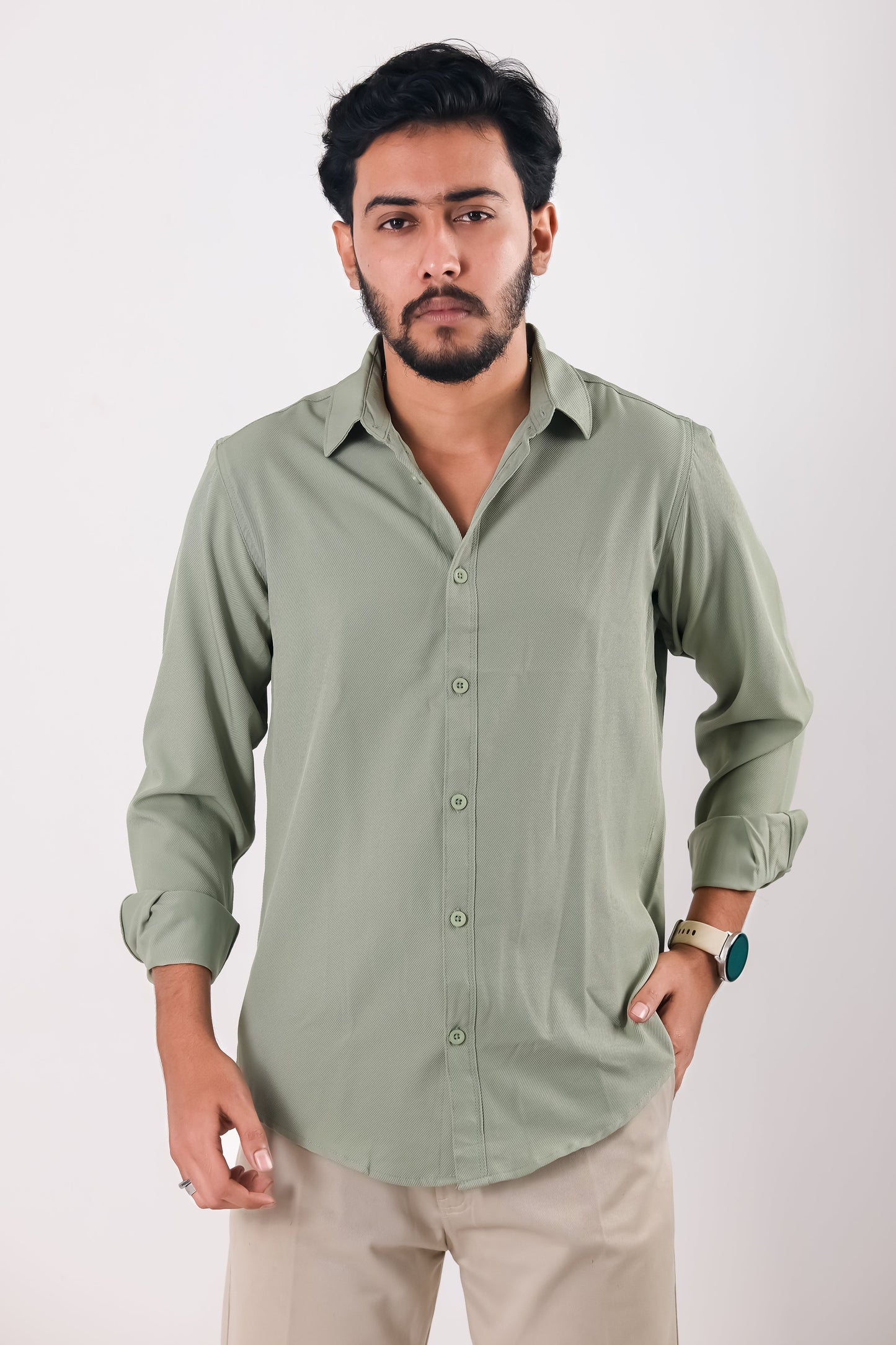 Cherry Cotton Shirt – Sage Green