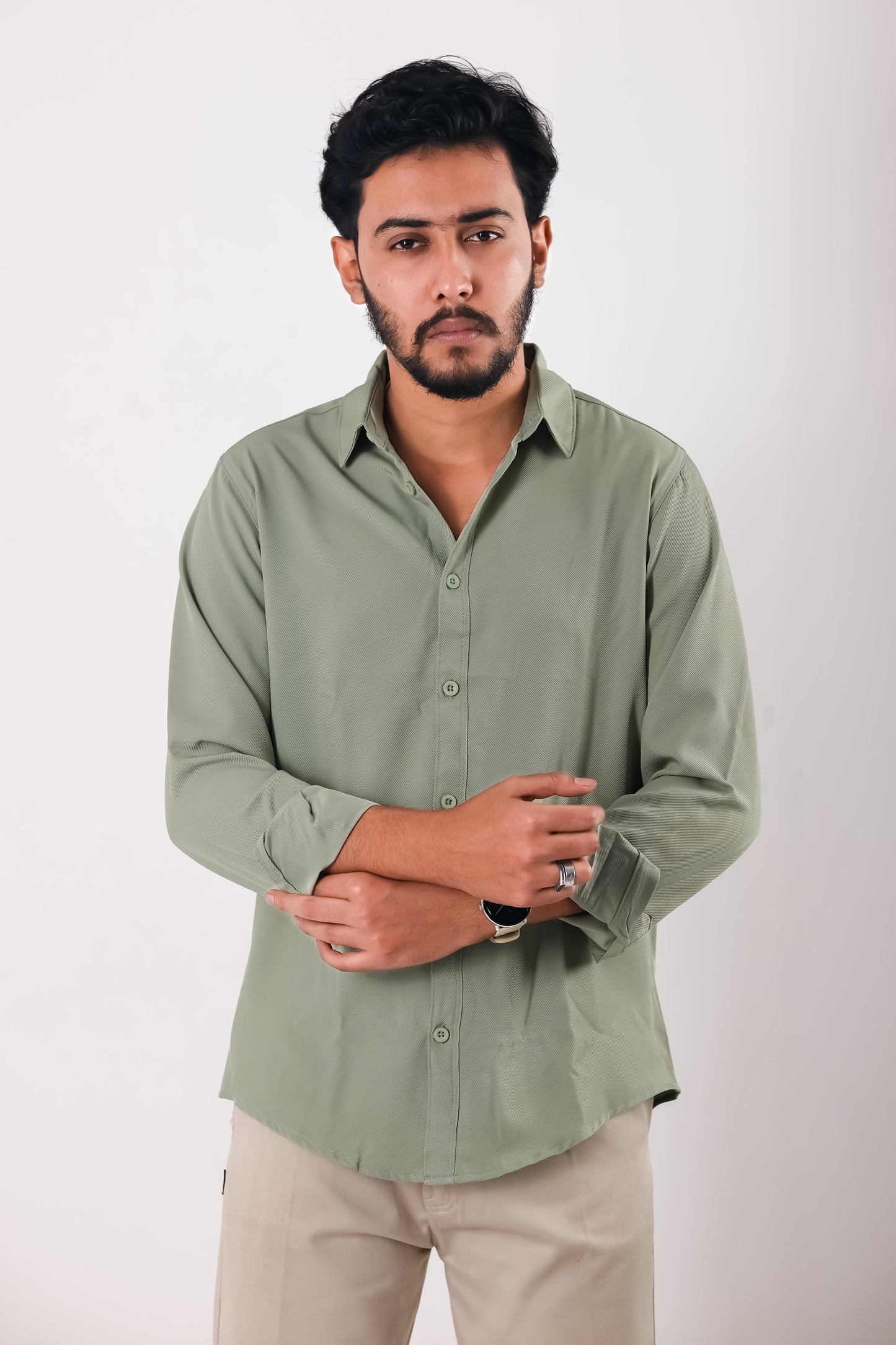 Cherry Cotton Shirt – Sage Green