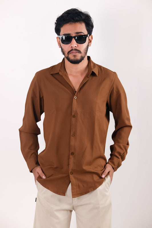 Cherry Cotton Shirt – Brown