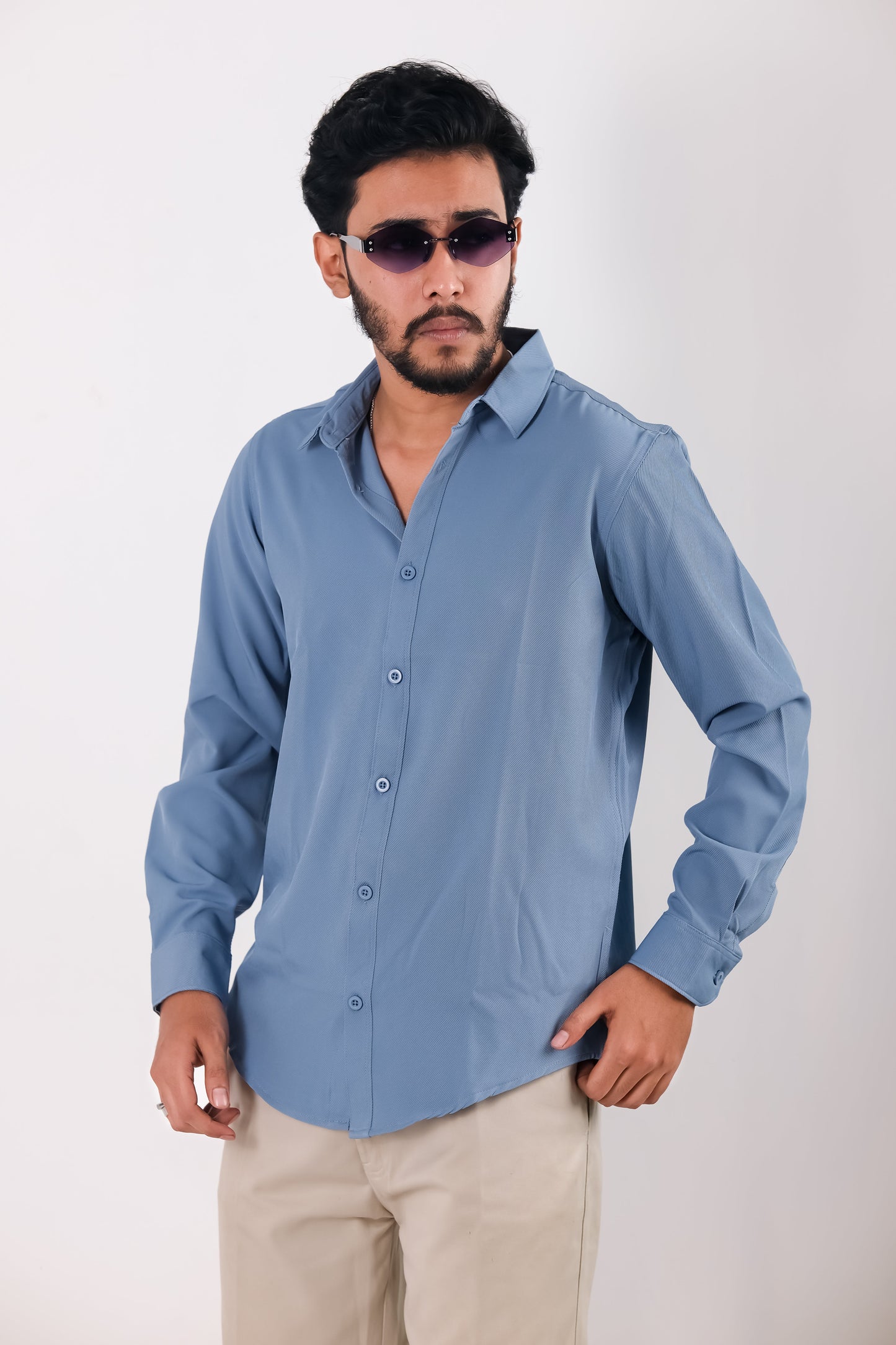 Cherry Cotton Shirt – Sky Blue