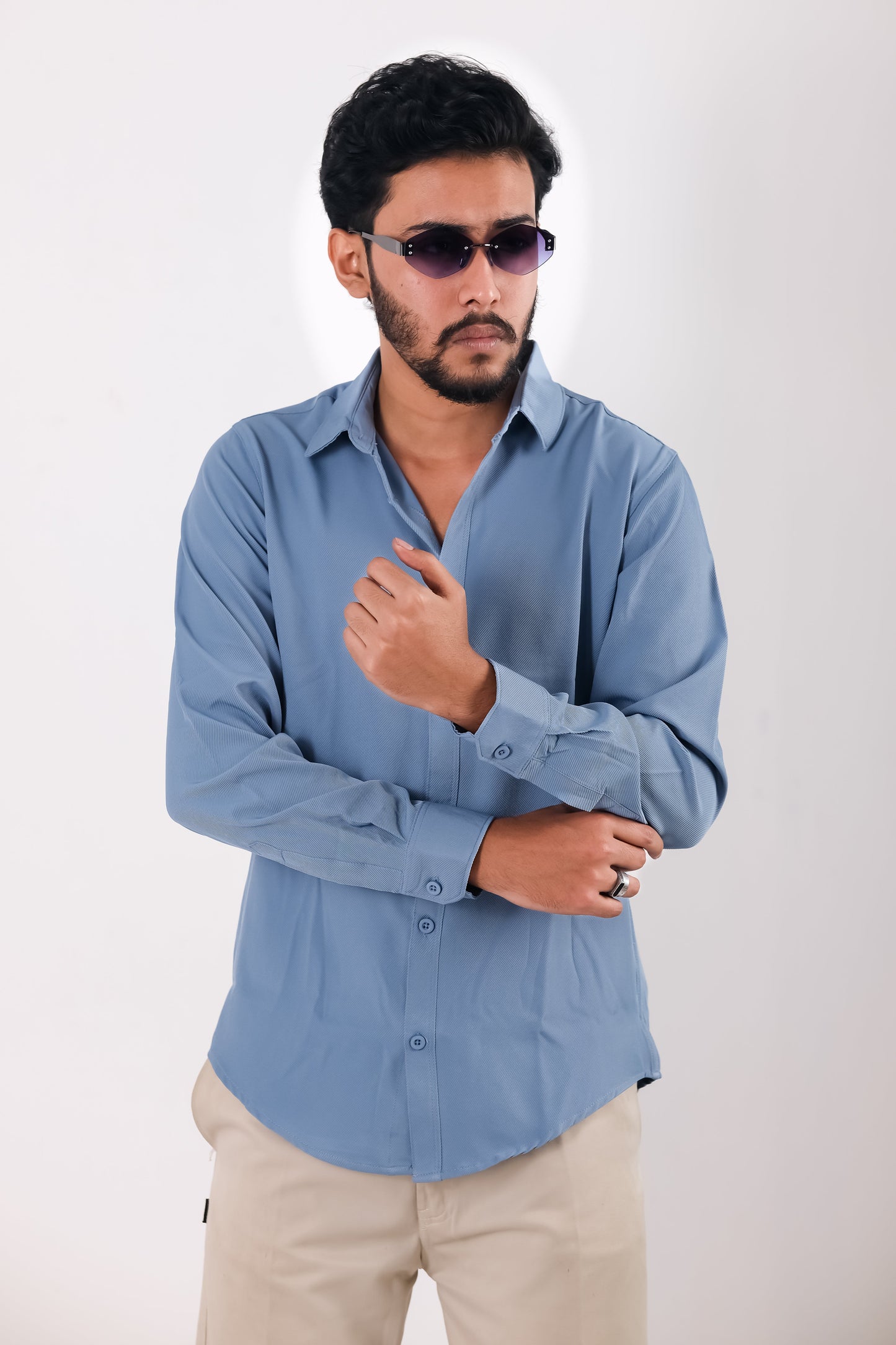 Cherry Cotton Shirt – Sky Blue