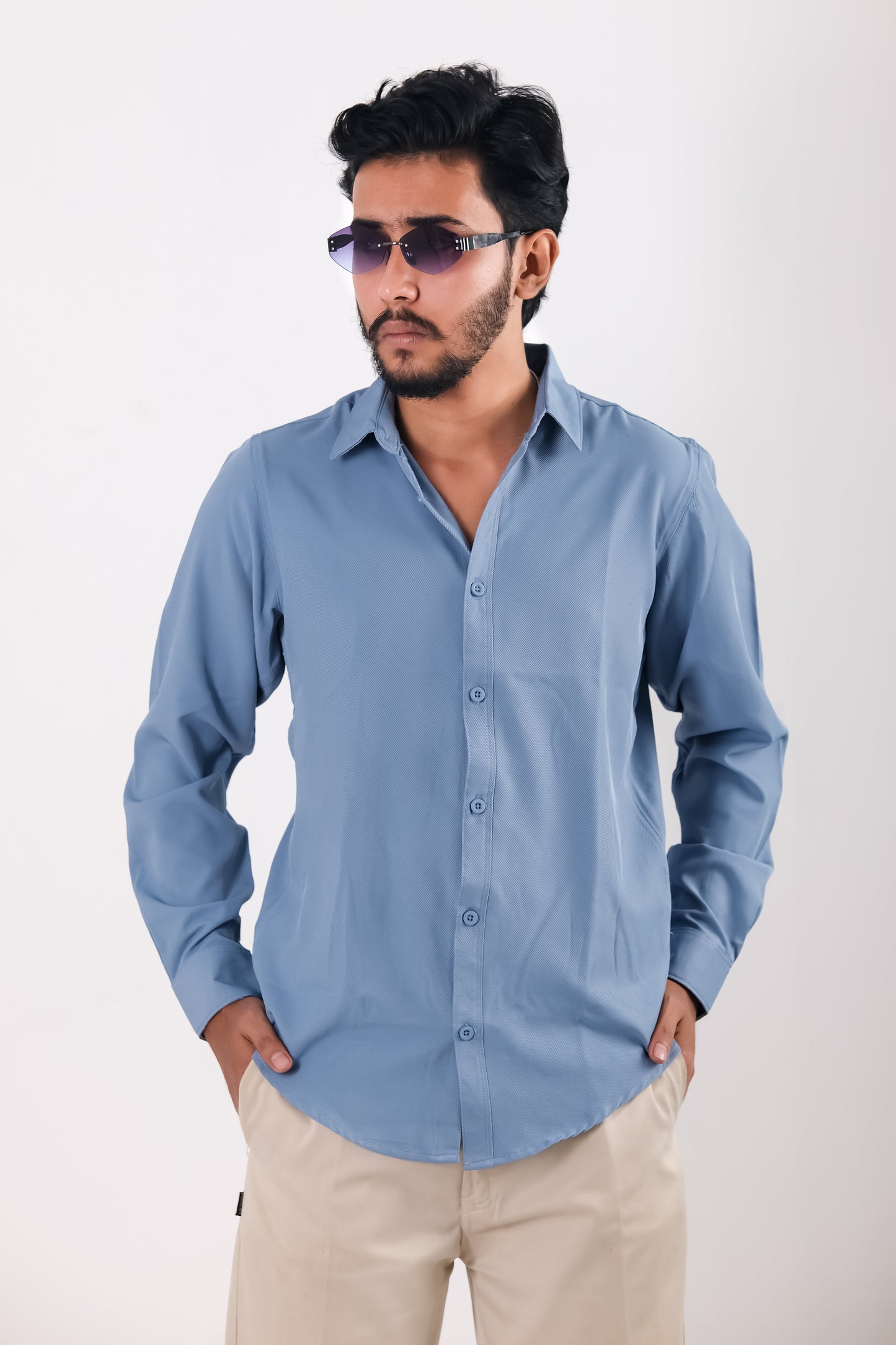 Cherry Cotton Shirt – Sky Blue