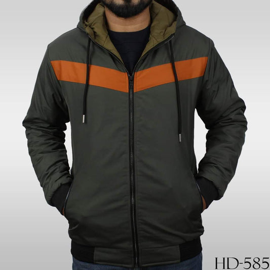 Olive Color Hoodie Men Jacket