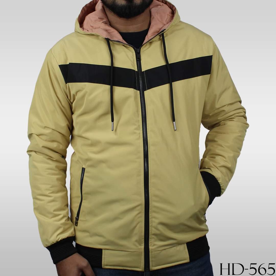 Yellow Color Hoodie Men Jacket