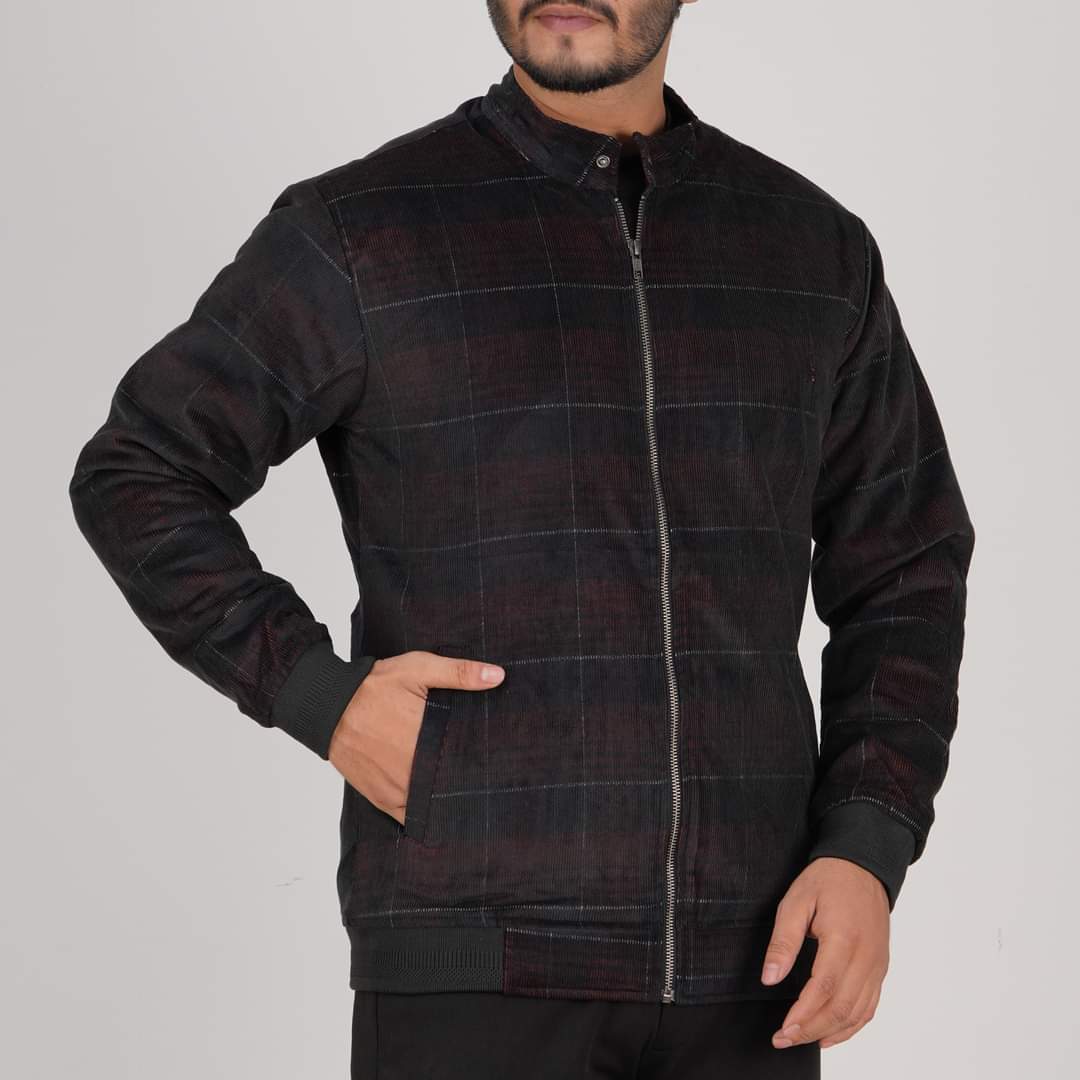 Men’s Corduroy Jacket in Black Marron