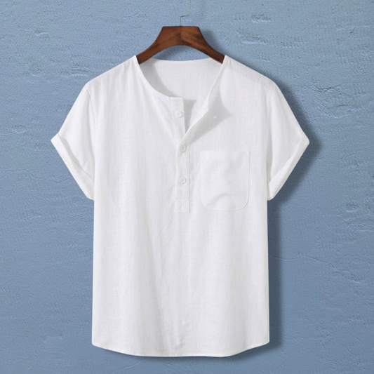 O Neck Half Sleeve Katua - White