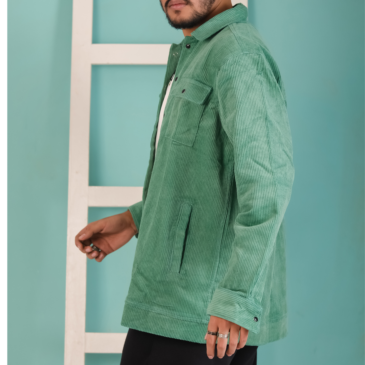 Men's Corduroy Light Weight Jackets -Moss Green