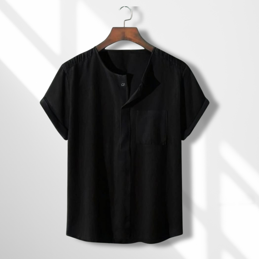 O Neck Half Sleeve Katua - Black