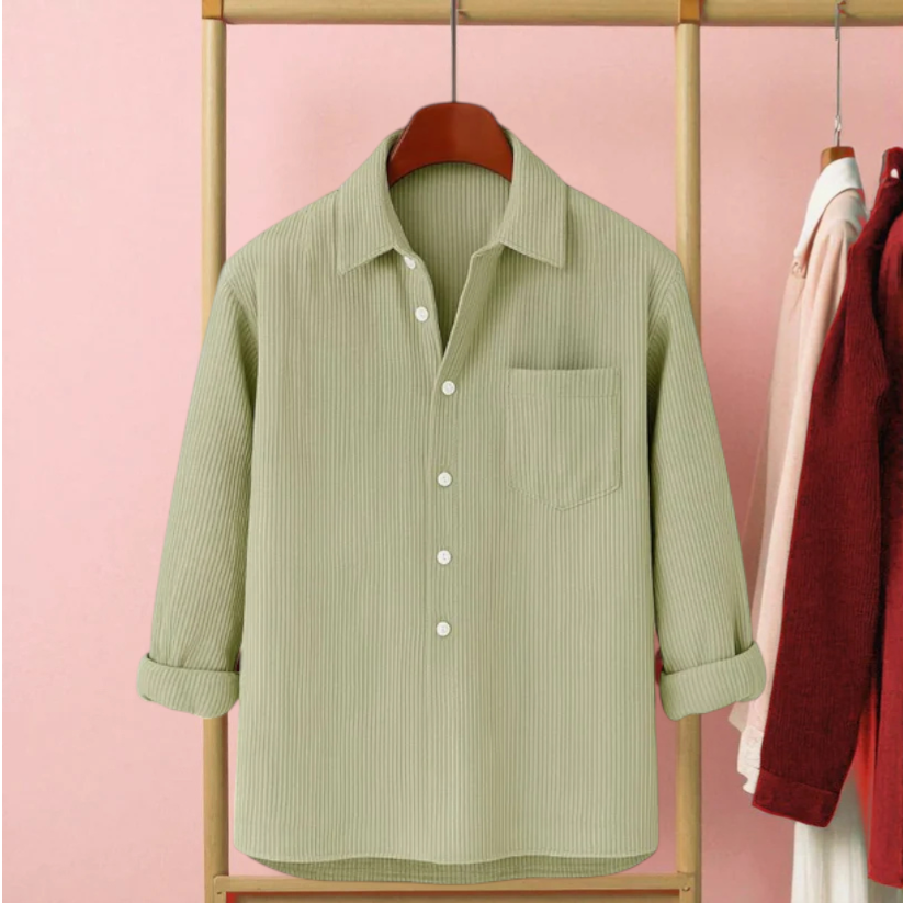 Luxury Full Sleeve Cord Katua -Light Moss Green