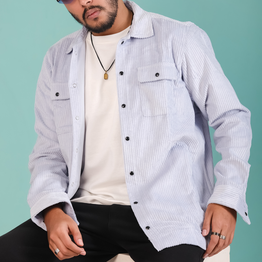 Men's Corduroy Light Weight Jackets - Lite Sky Blue