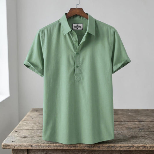 Half Sleeve Cotton Katua - Sage Green