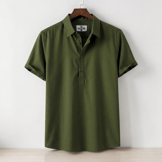 Half Sleeve Cotton Katua - Olive