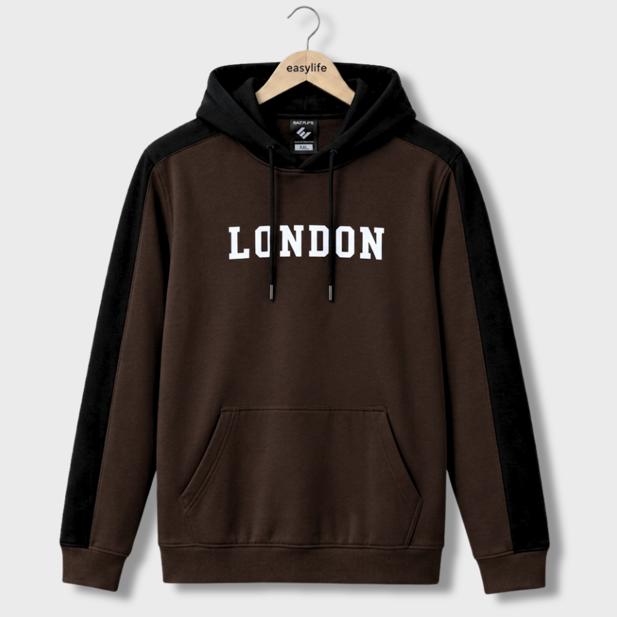 Contrast Hoodie London - Chocolate