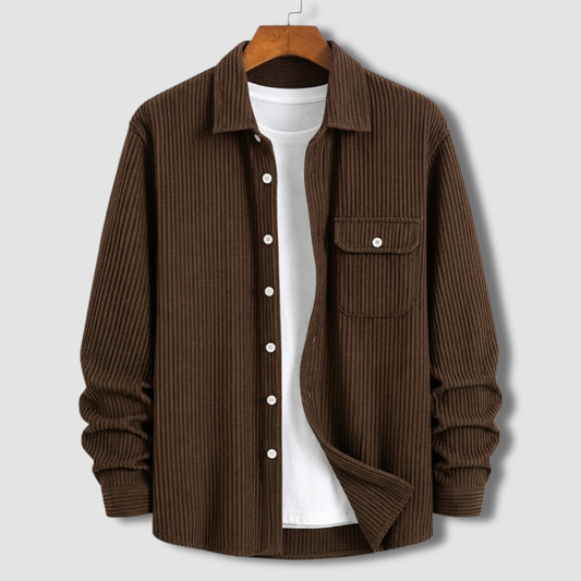 Waffle Textured Shirt - Chocolate