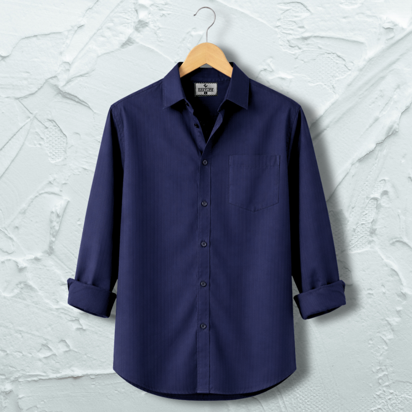 Fine Cotton Stripe Shirt – Navy