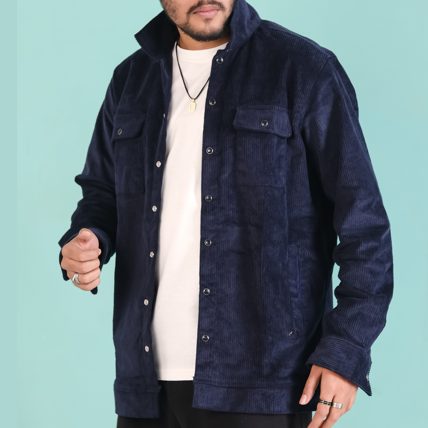 Men's Corduroy Light Weight Jackets -Navy Blue