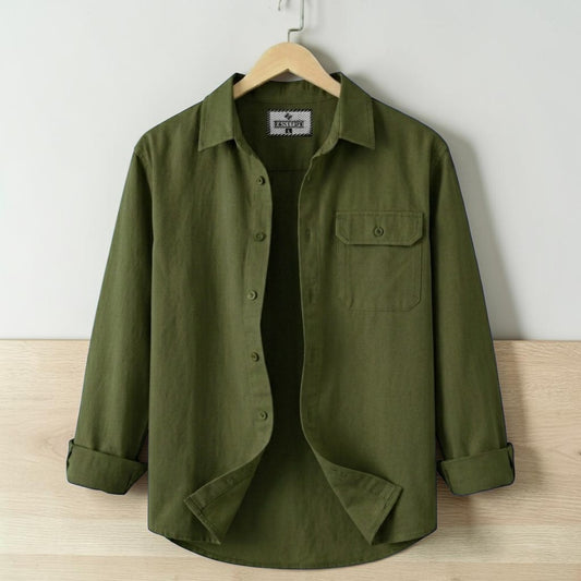Single Pocket Casual Shirt - Olive