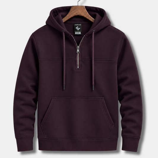Classic Half-Zip Hoodie - Deep Magenta