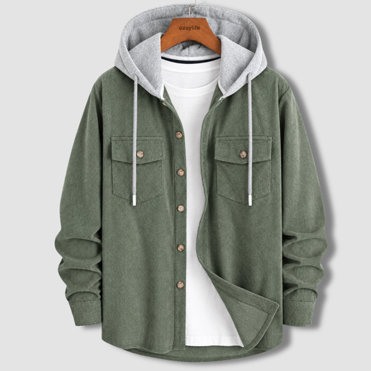 Signature Cord  Hoodie - Moss Green