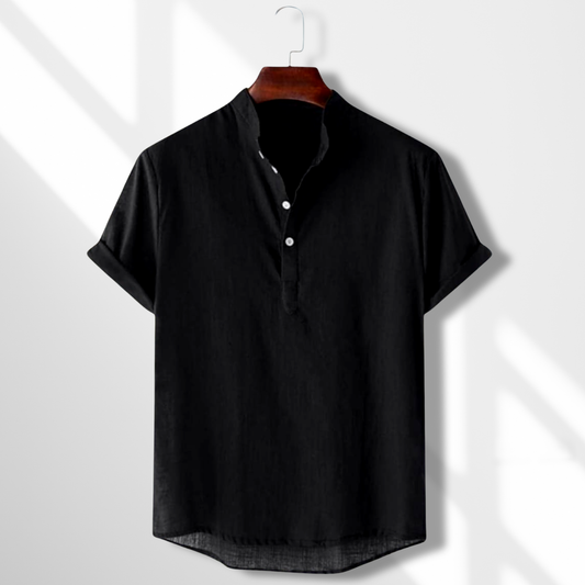 Half Sleeve Cotton Katua - Black