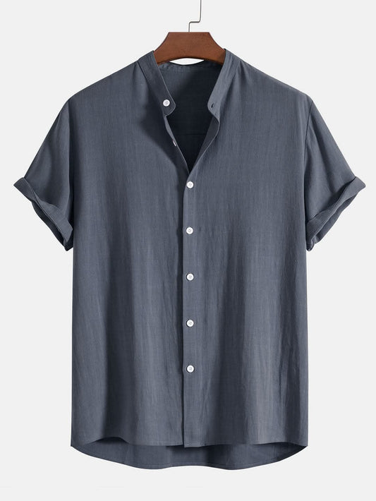 Band Collar Ash Surma Color Shirt