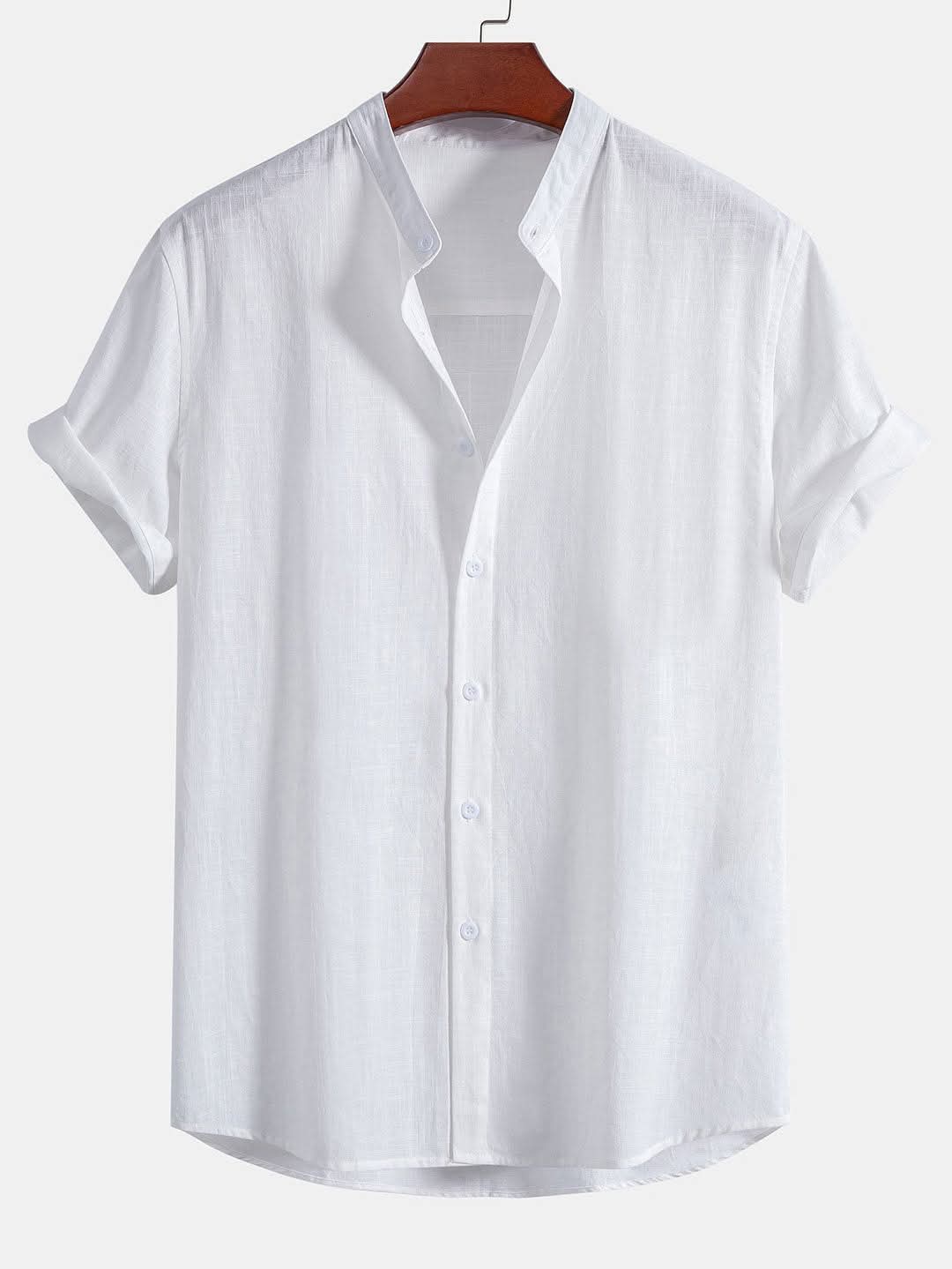 Band Collar White Color Shirt