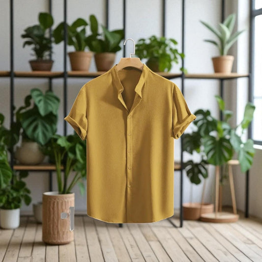 Jafran Mustard Color Half Sleeve Shirt