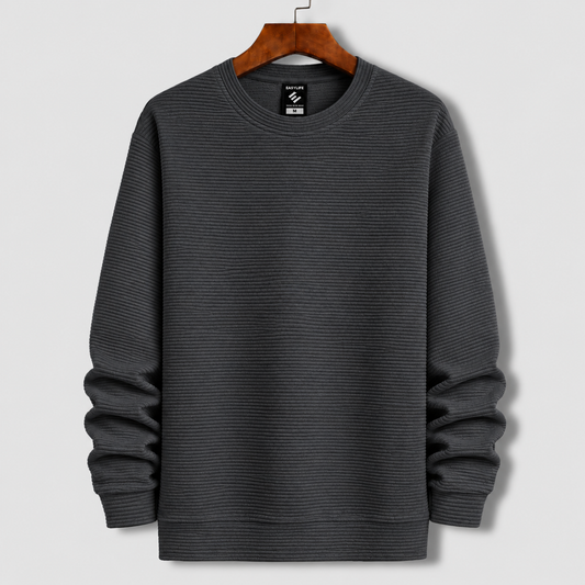 Premium Cord Textured Sweatshirt - Charcoal