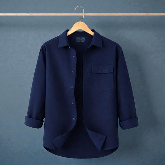 Single Pocket Casual Shirt - Navy